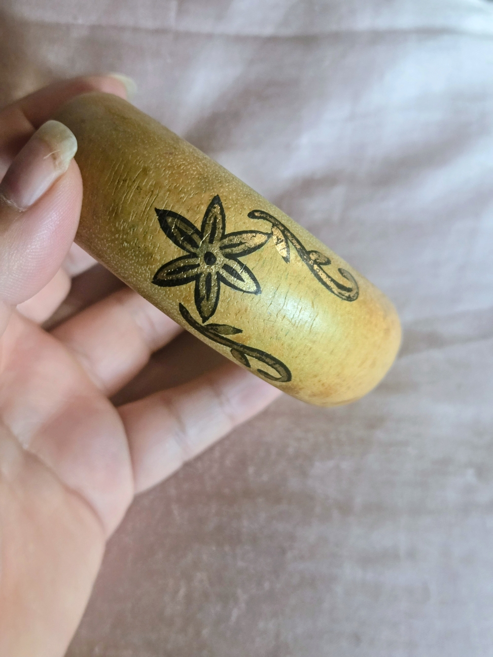 Wooden Floral Bangle Bracelet Made In The Philippines
